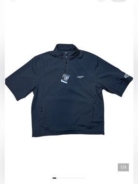 Men's Golf Windbreaker Storm Jacket Half Sleeve Navy LG Mississippi Gulf Resort